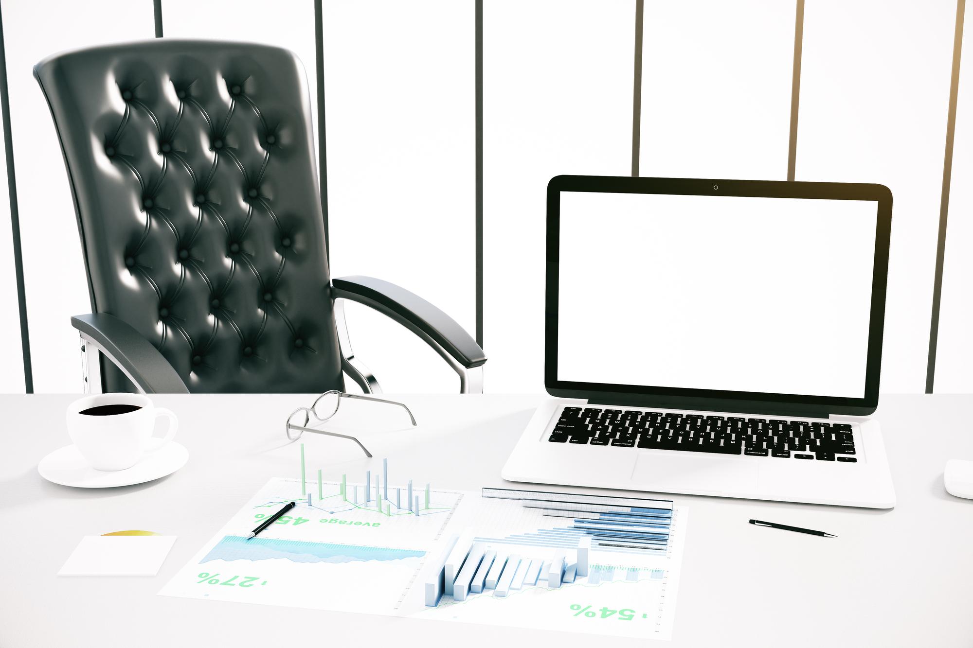 Local financial advisor office workspace